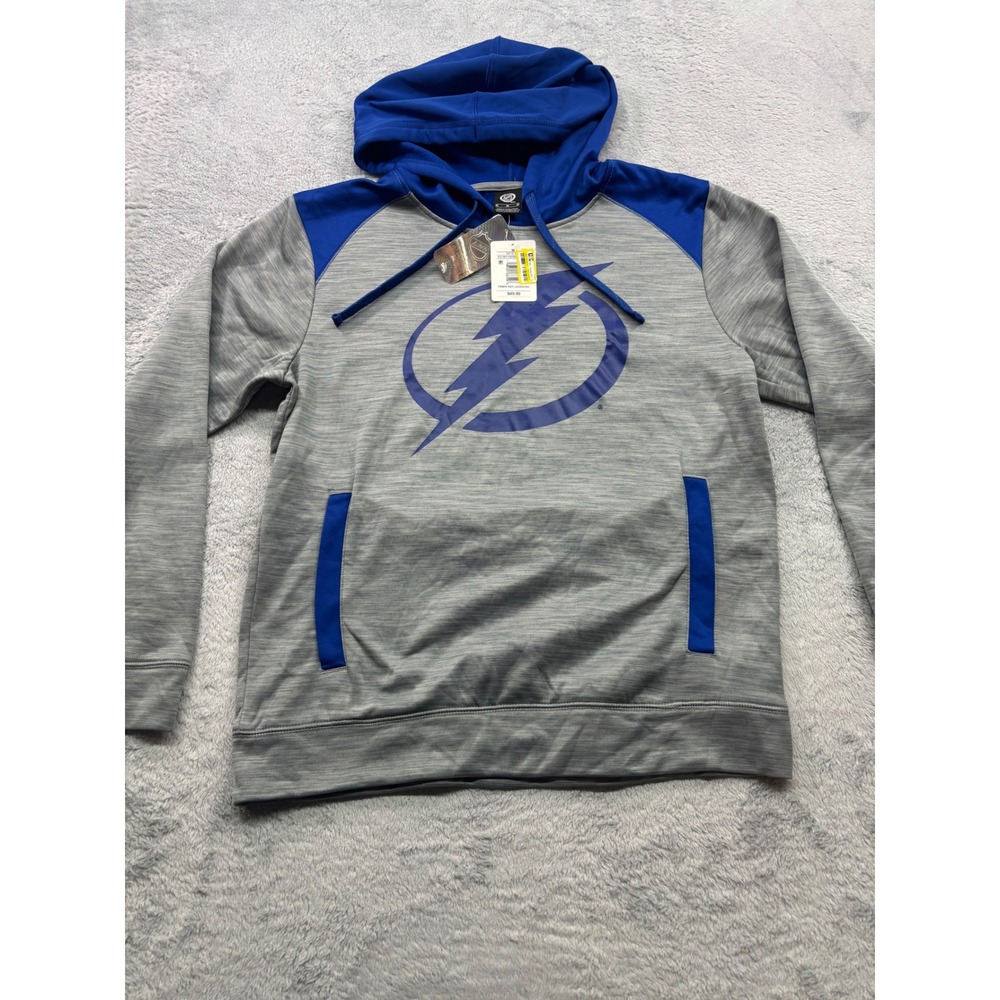 Tampa Bay Lightning NHL Performance Hoodie Gray Blue‎ Size M Pullover Athletic